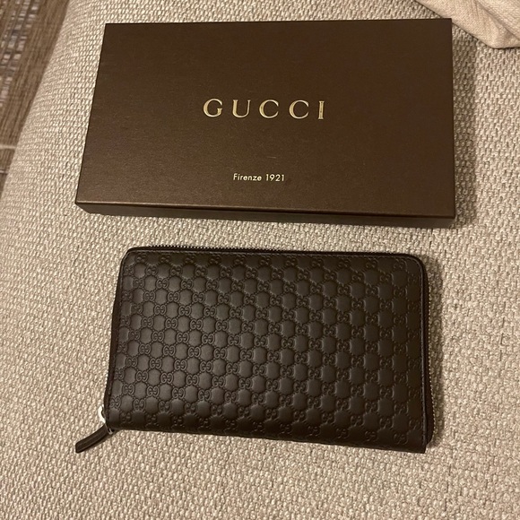 NIB GUCCI Micro GG Guccissima Zip Around Wallet - Picture 1 of 6